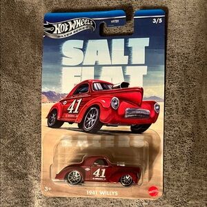 NIP Hot Wheels Salt Flat 1941 Willys Red Die Cast Car